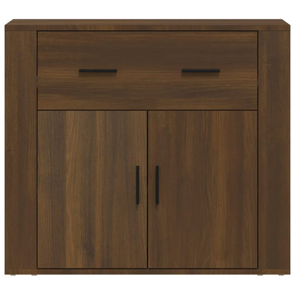 Dressoir 80x33x70 cm bewerkt hout bruin eikenkleur