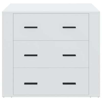 Dressoir 80X33X70 Cm Bewerkt Hout Wit
