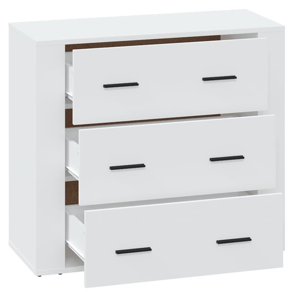 Dressoir 80X33X70 Cm Bewerkt Hout Wit