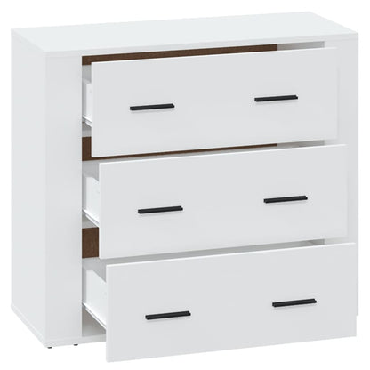 Dressoir 80X33X70 Cm Bewerkt Hout Wit
