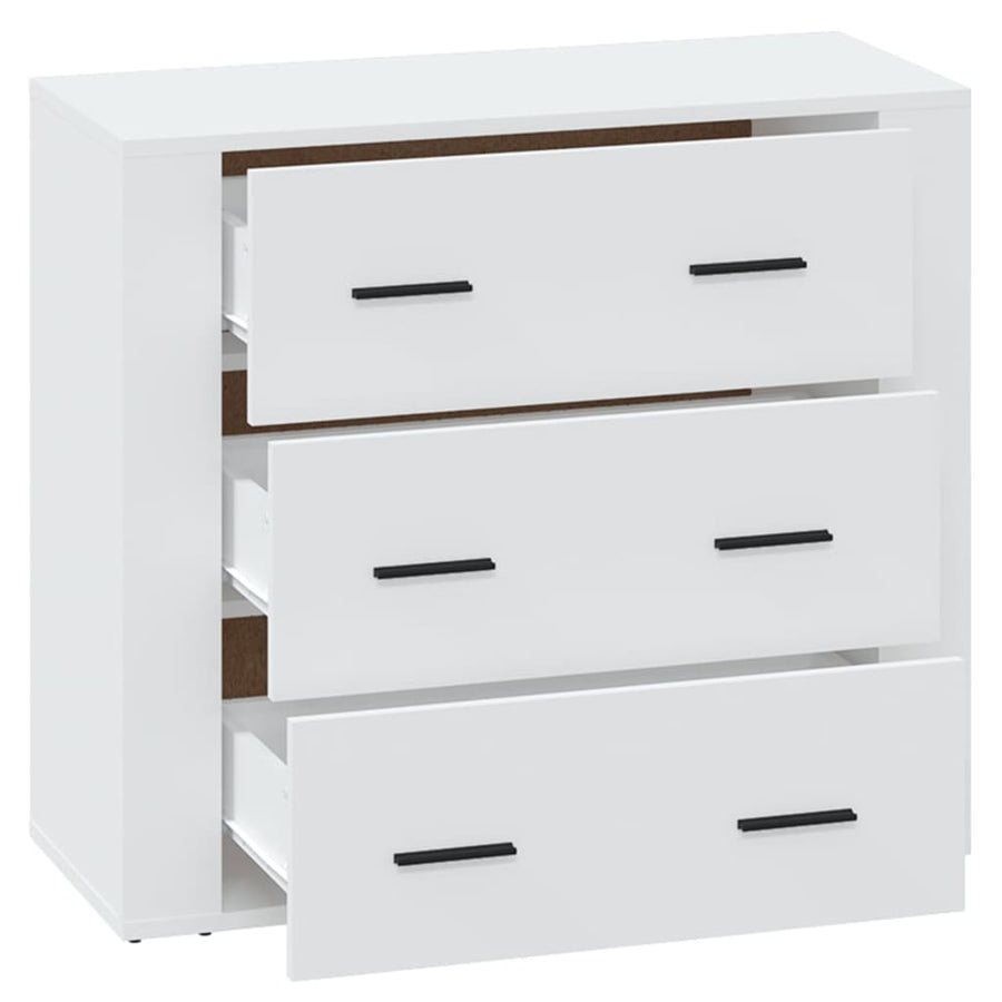 Dressoir 80X33X70 Cm Bewerkt Hout Wit