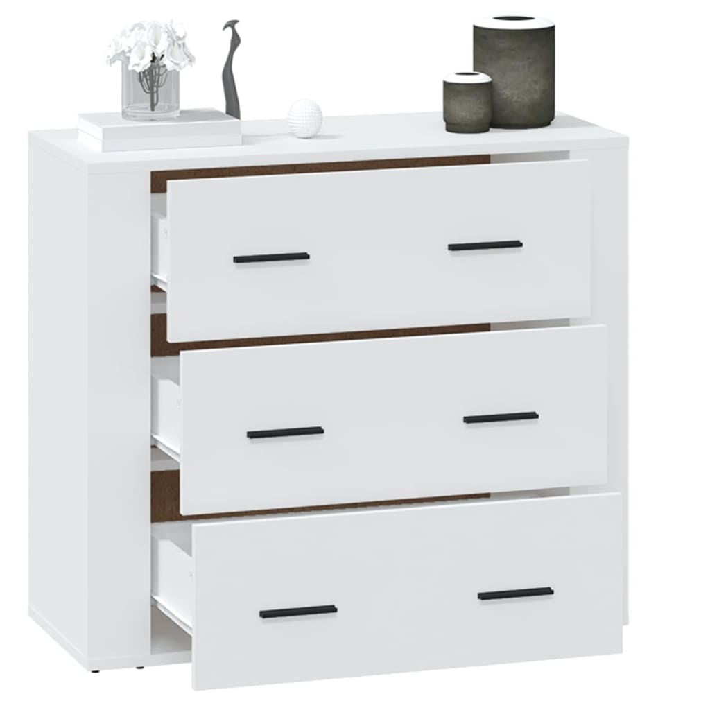 Dressoir 80X33X70 Cm Bewerkt Hout Wit