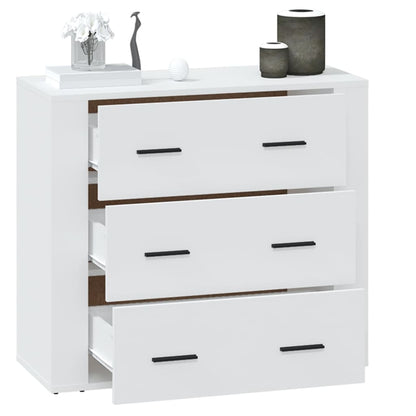 Dressoir 80X33X70 Cm Bewerkt Hout Wit