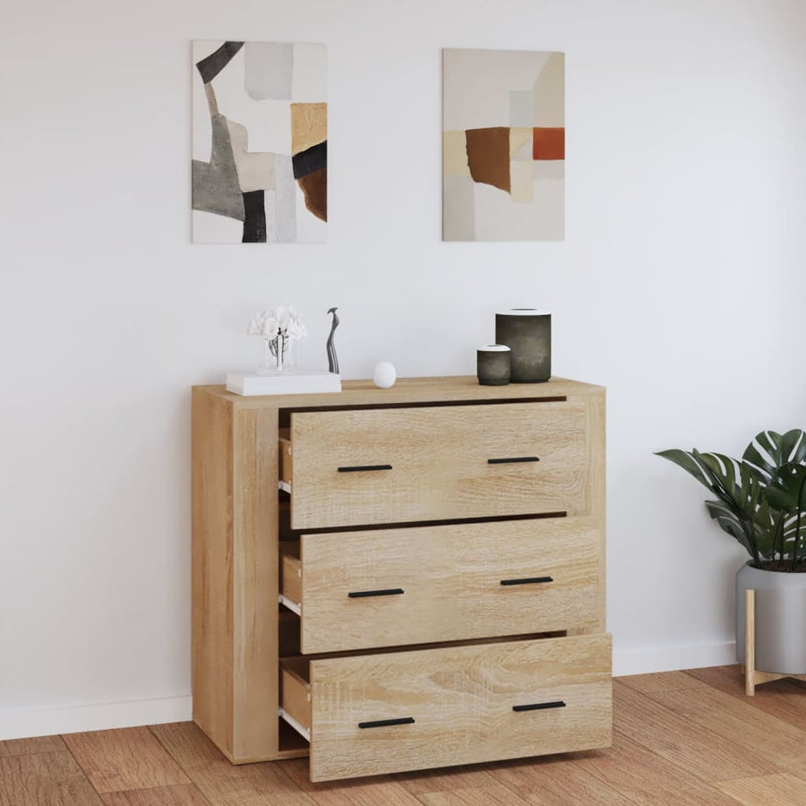 Dressoir 80X33X70 Cm Bewerkt Hout Sonoma Eikenkleurig