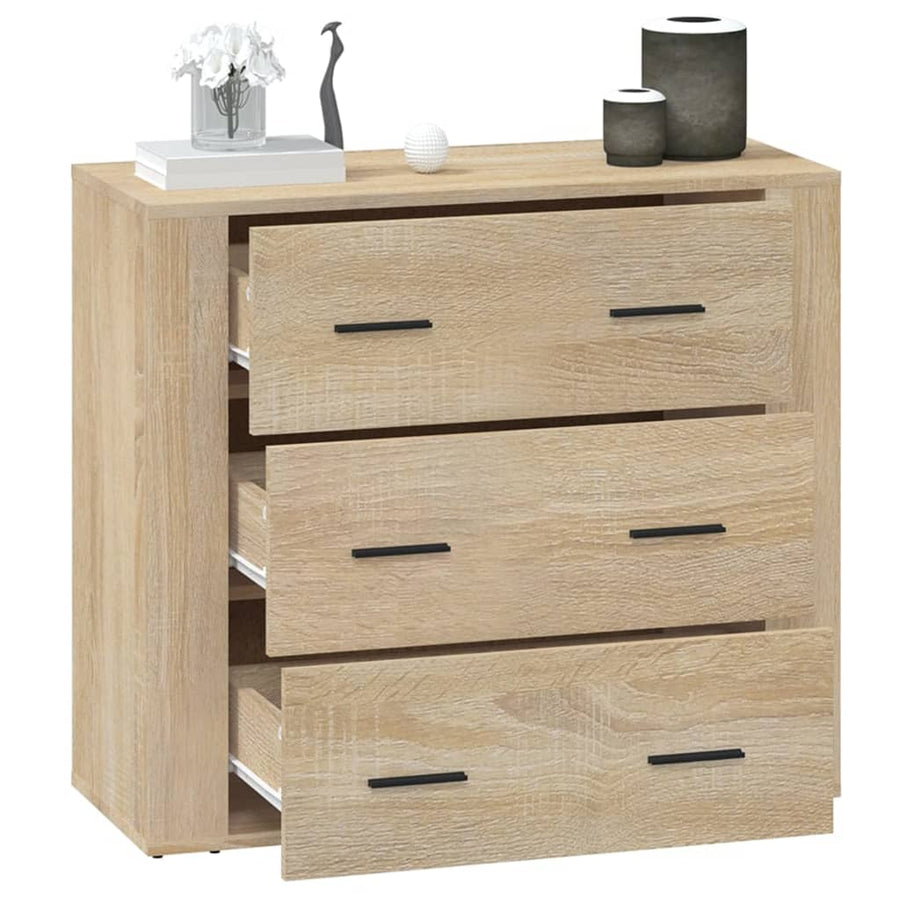 Dressoir 80X33X70 Cm Bewerkt Hout Sonoma Eikenkleurig