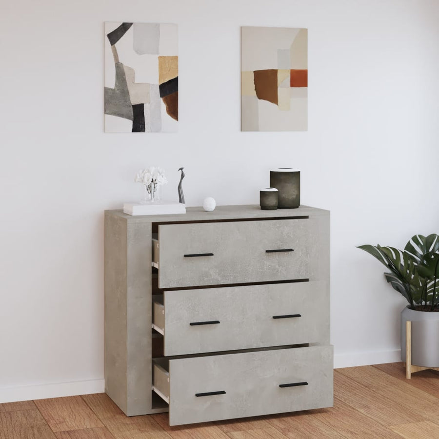 Dressoir 80X33X70 Cm Bewerkt Hout Betongrijs