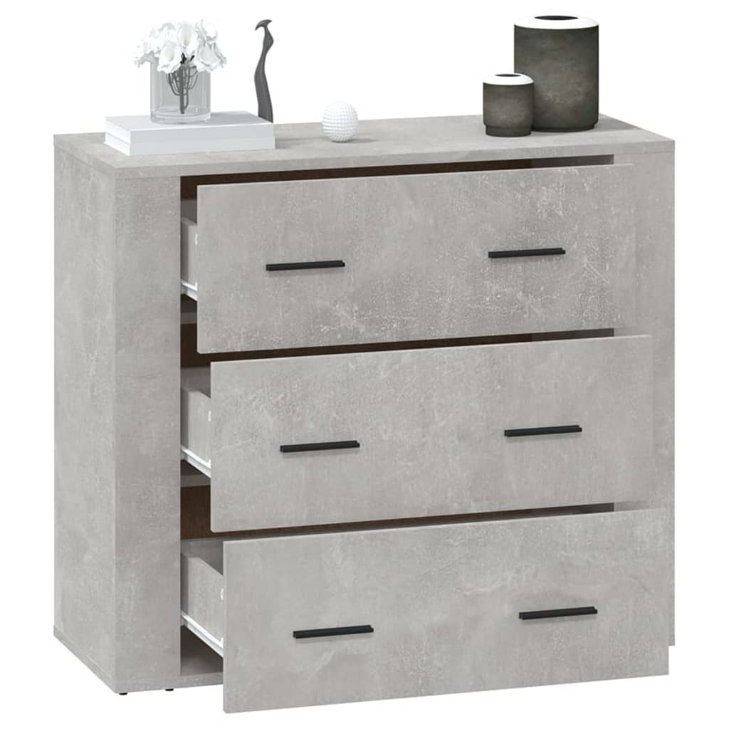 Dressoir 80X33X70 Cm Bewerkt Hout Betongrijs