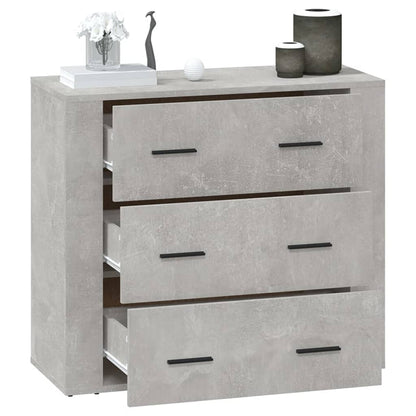 Dressoir 80X33X70 Cm Bewerkt Hout Betongrijs