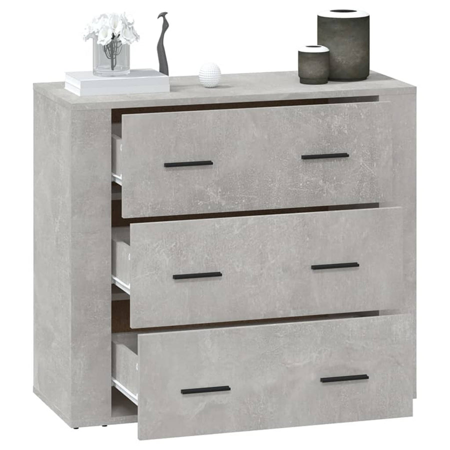Dressoir 80X33X70 Cm Bewerkt Hout Betongrijs