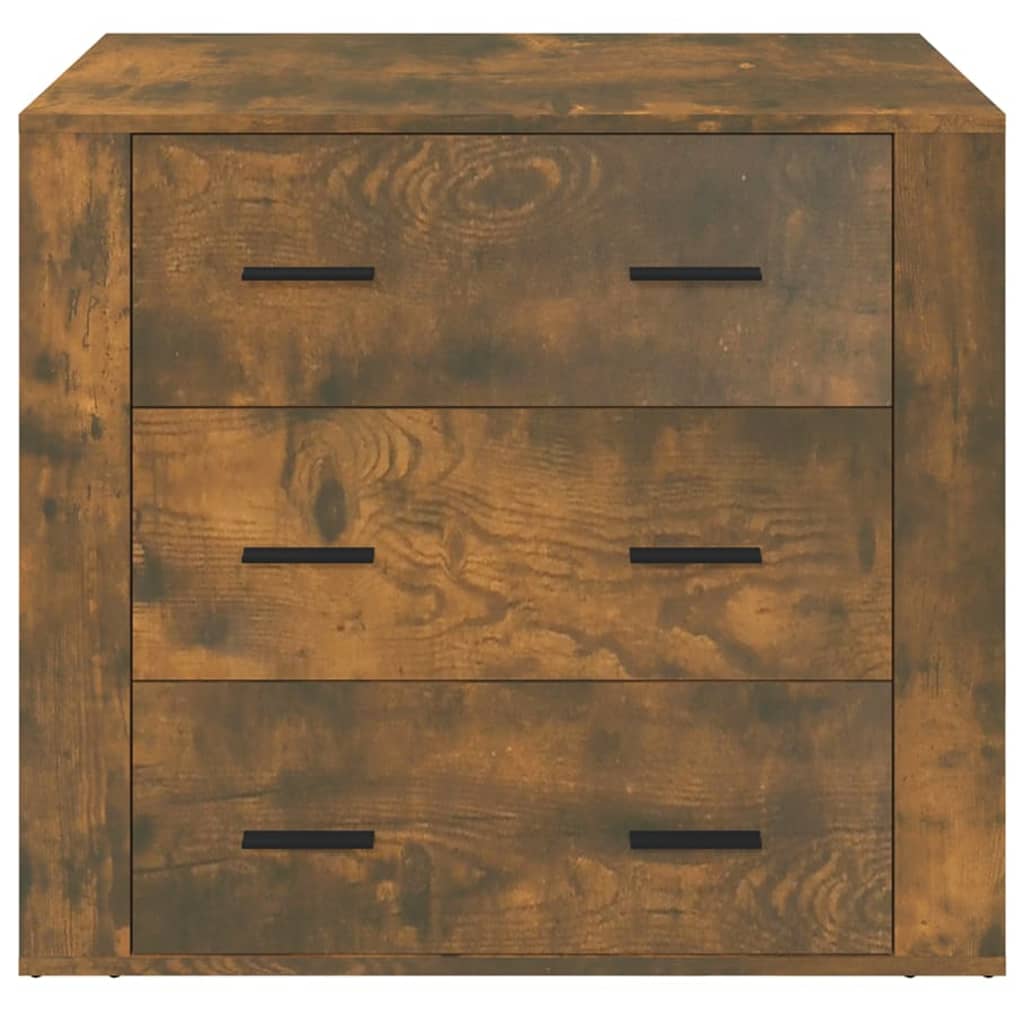 Dressoir 80X33X70 Cm Bewerkt Hout Gerookt Eikenkleurig