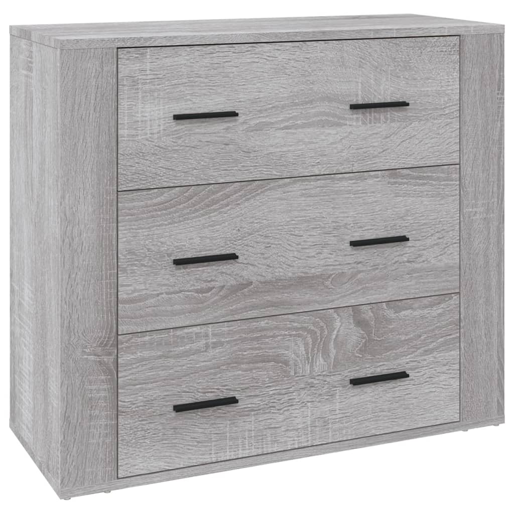 Dressoir 80X33X70 Cm Bewerkt Hout Grijs Sonoma Eikenkleurig