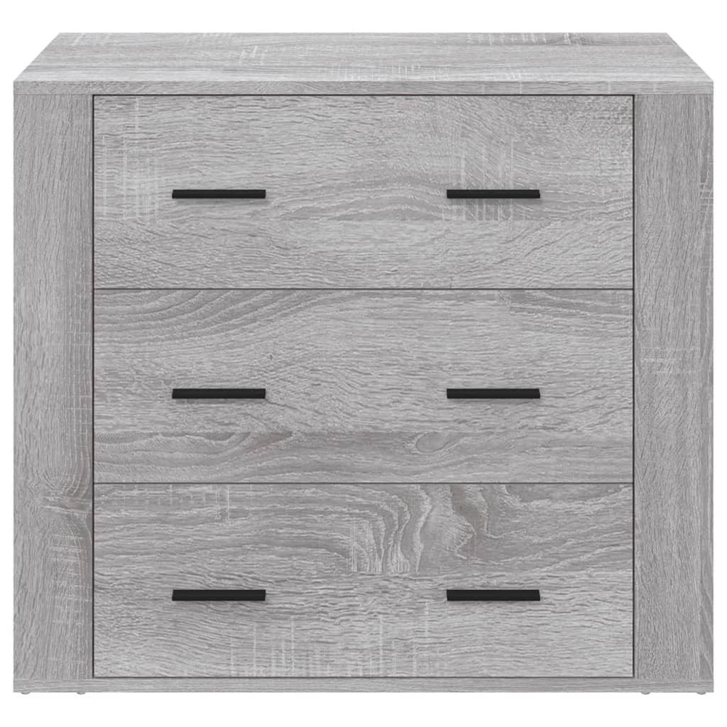 Dressoir 80X33X70 Cm Bewerkt Hout Grijs Sonoma Eikenkleurig