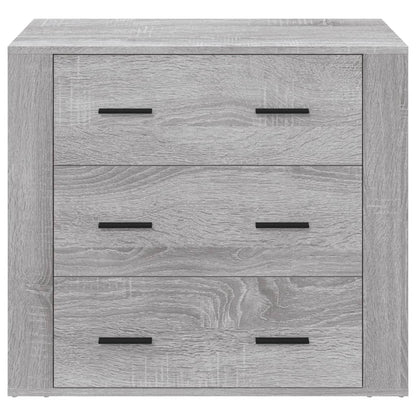 Dressoir 80X33X70 Cm Bewerkt Hout Grijs Sonoma Eikenkleurig