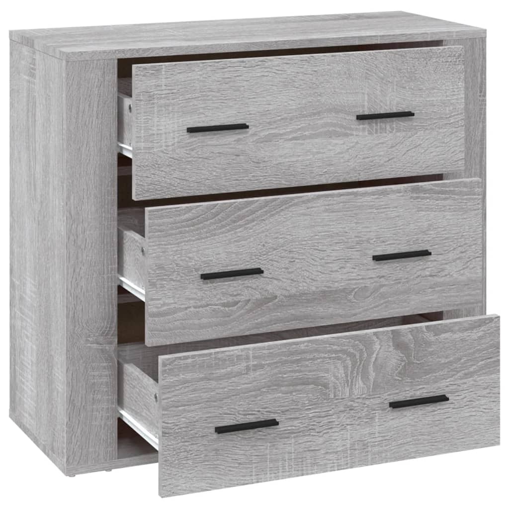 Dressoir 80X33X70 Cm Bewerkt Hout Grijs Sonoma Eikenkleurig