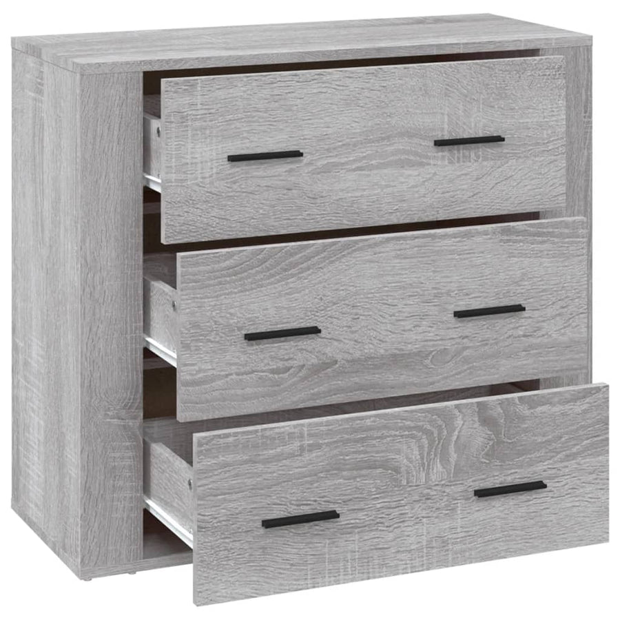 Dressoir 80X33X70 Cm Bewerkt Hout Grijs Sonoma Eikenkleurig