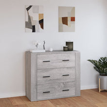 Dressoir 80X33X70 Cm Bewerkt Hout Grijs Sonoma Eikenkleurig