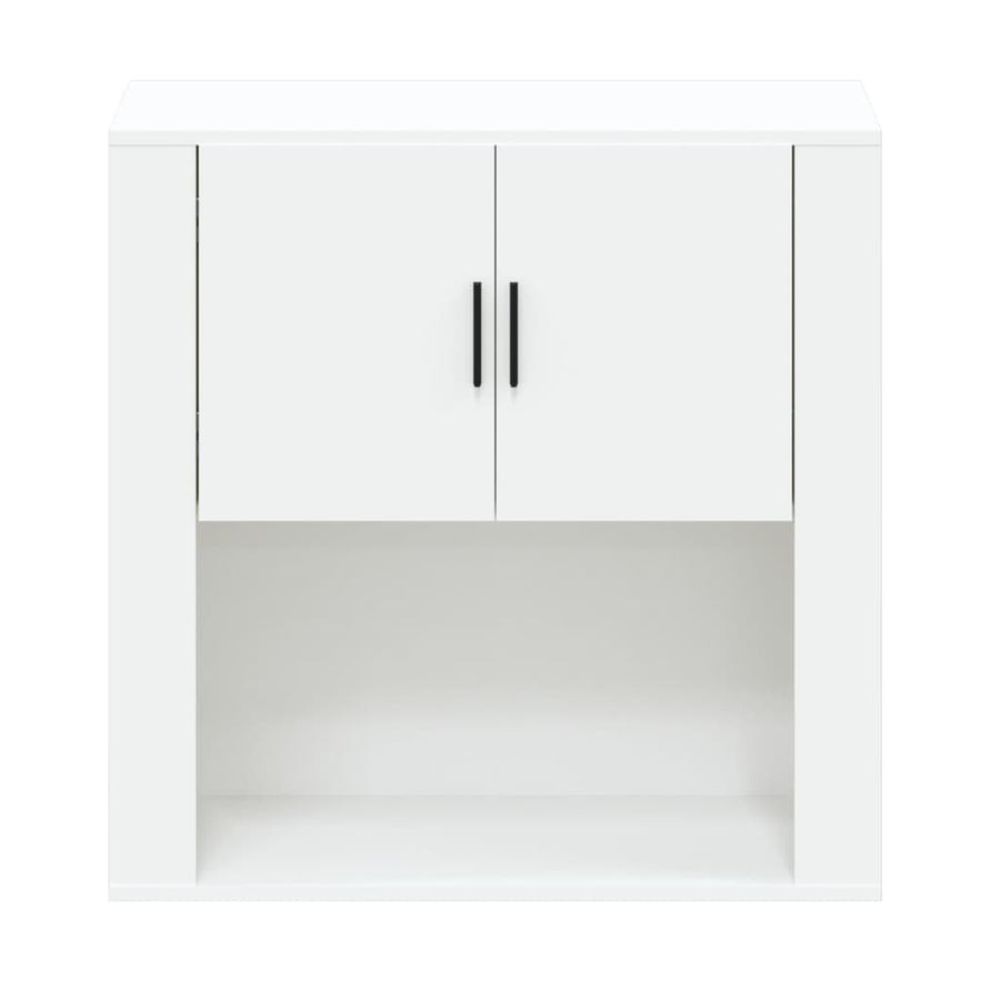 Wandkast 80x33x80 cm bewerkt hout wit Wit