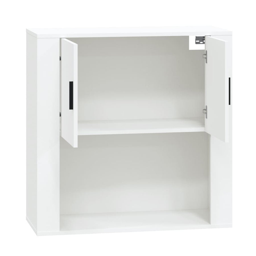 Wandkast 80x33x80 cm bewerkt hout wit Wit