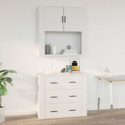 Wandkast 80x33x80 cm bewerkt hout zwart