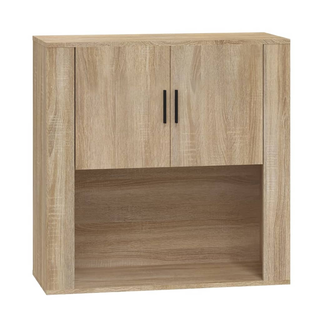 Wandkast 80X33X80 Cm Bewerkt Hout Kleurig Sonoma eiken