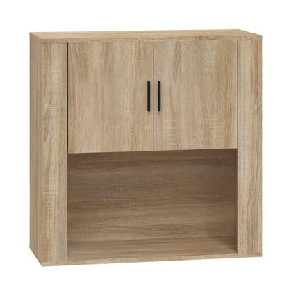 Wandkast 80X33X80 Cm Bewerkt Hout Kleurig Sonoma eiken