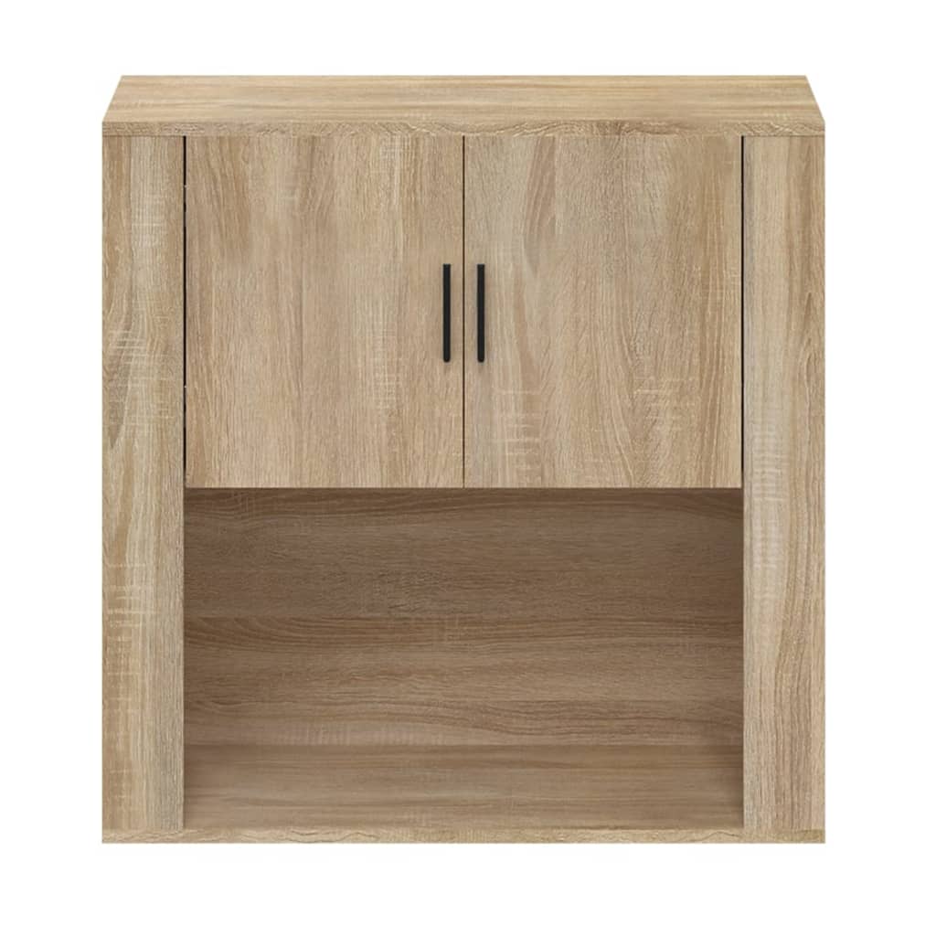Wandkast 80X33X80 Cm Bewerkt Hout Kleurig Sonoma eiken