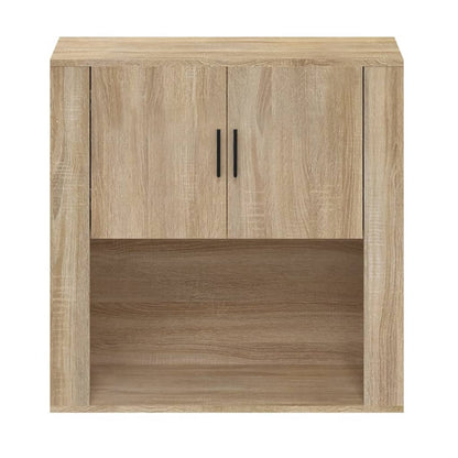 Wandkast 80X33X80 Cm Bewerkt Hout Kleurig Sonoma eiken