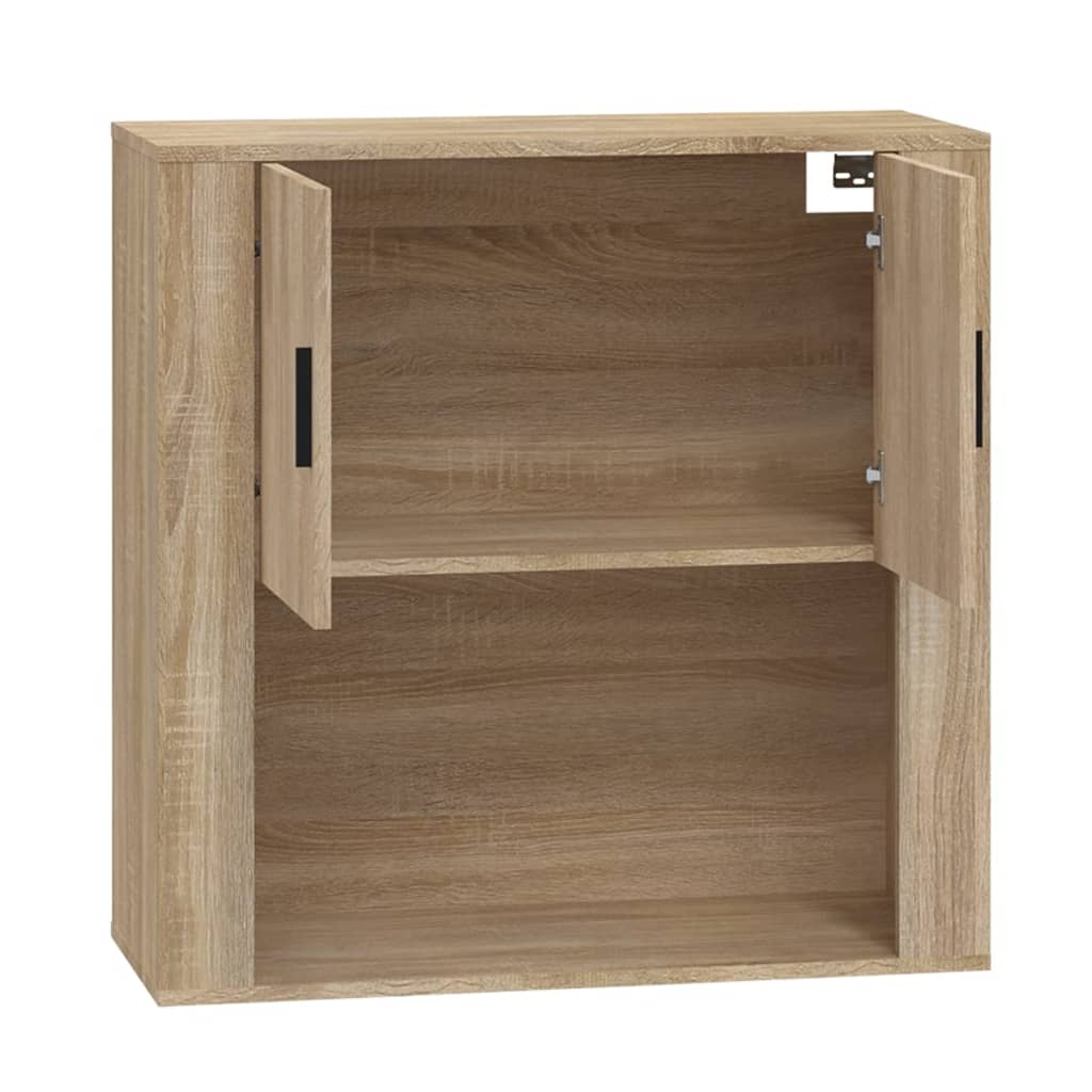 Wandkast 80X33X80 Cm Bewerkt Hout Kleurig Sonoma eiken