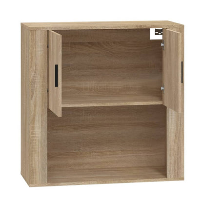Wandkast 80X33X80 Cm Bewerkt Hout Kleurig Sonoma eiken