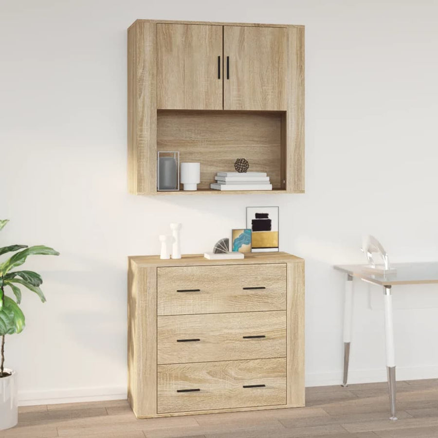 Wandkast 80X33X80 Cm Bewerkt Hout Wit