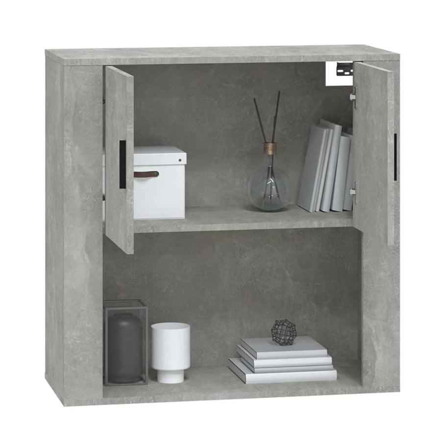 Wandkast 80X33X80 Cm Bewerkt Hout Betongrijs