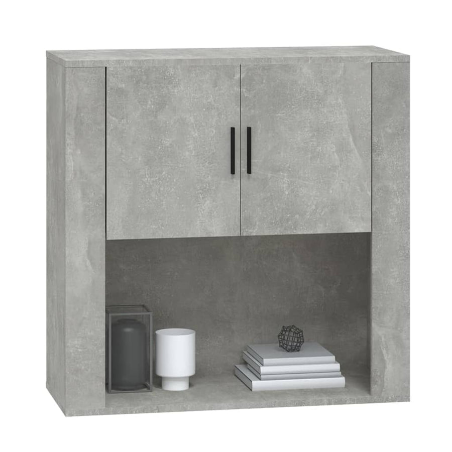 Wandkast 80X33X80 Cm Bewerkt Hout Betongrijs