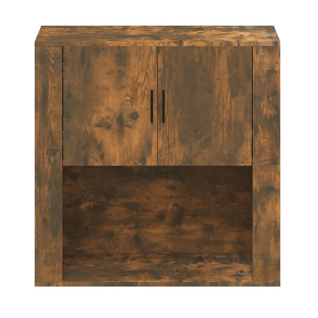 Wandkast 80X33X80 Cm Bewerkt Hout Gerookt Eikenkleurig