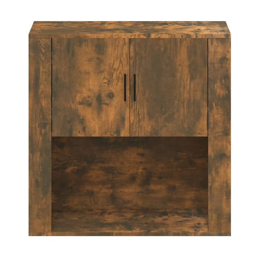 Wandkast 80X33X80 Cm Bewerkt Hout Gerookt Eikenkleurig