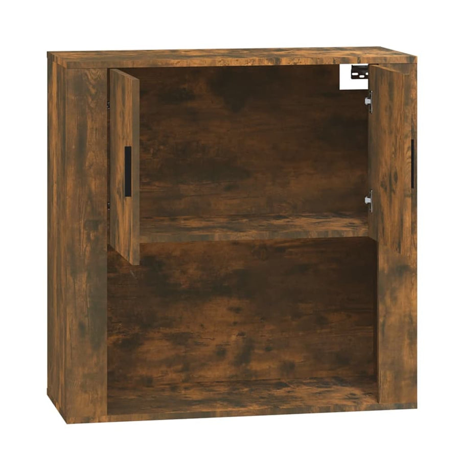 Wandkast 80X33X80 Cm Bewerkt Hout Gerookt Eikenkleurig