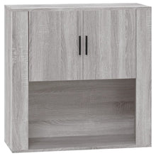 Wandkast 80X33X80 Cm Bewerkt Hout Eikenkleurig Grijs sonoma