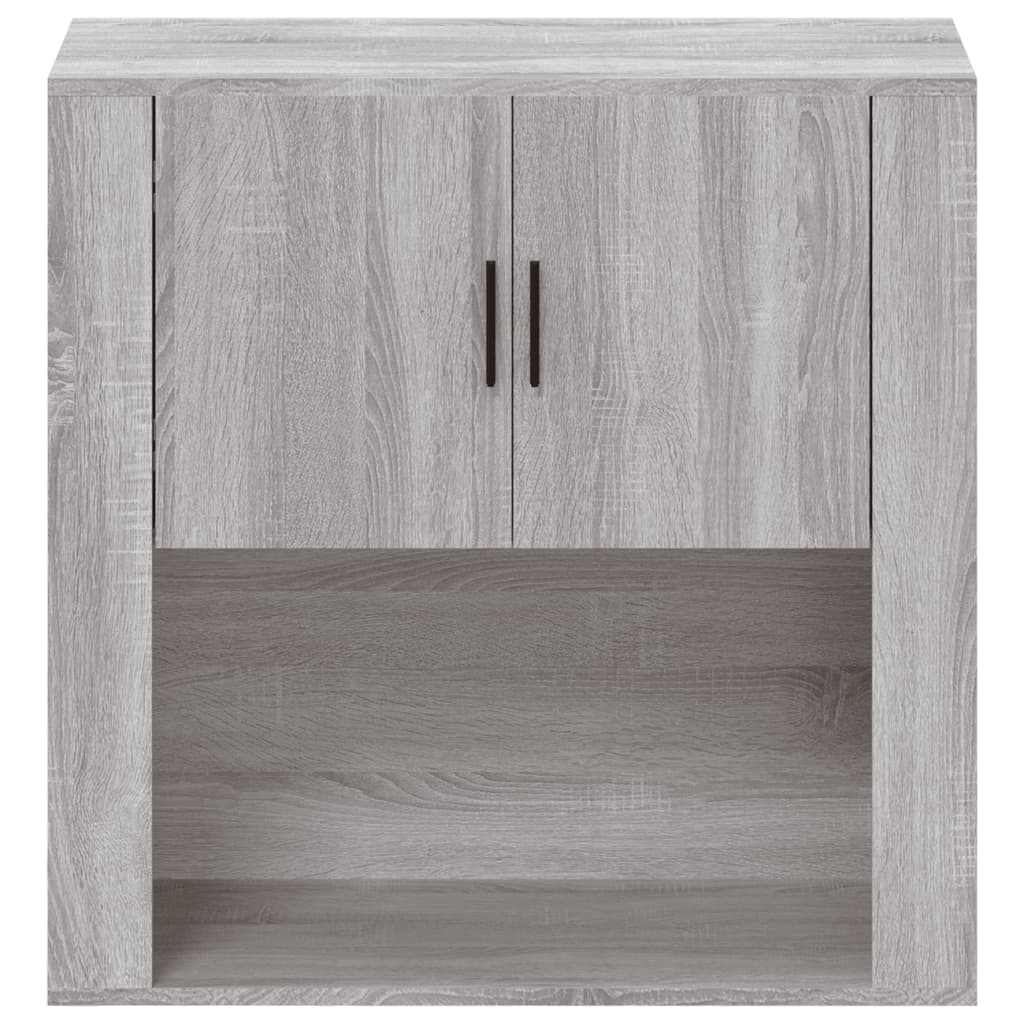 Wandkast 80X33X80 Cm Bewerkt Hout Eikenkleurig Grijs sonoma
