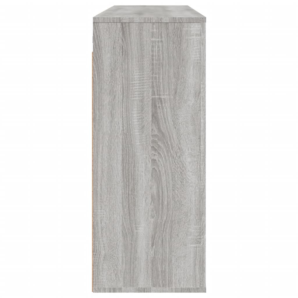 Wandkast 80X33X80 Cm Bewerkt Hout Eikenkleurig Grijs sonoma