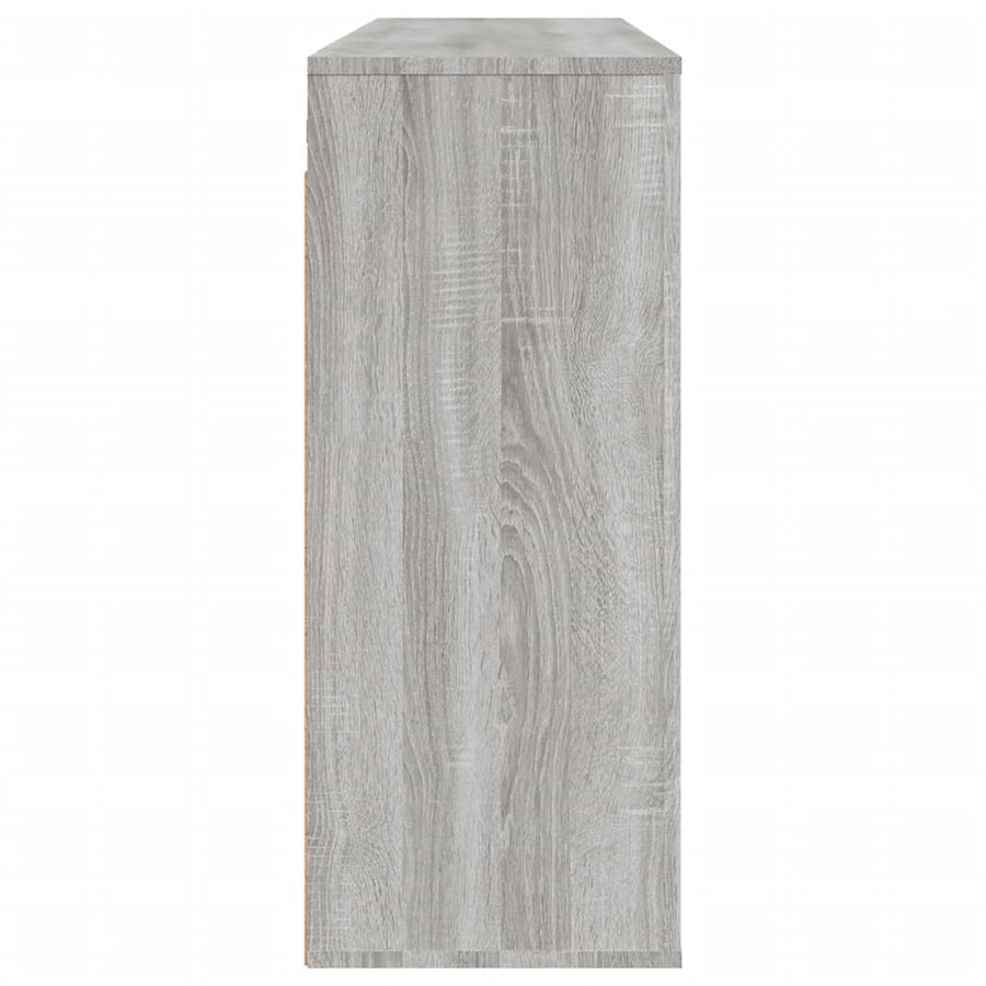 Wandkast 80X33X80 Cm Bewerkt Hout Eikenkleurig Grijs sonoma