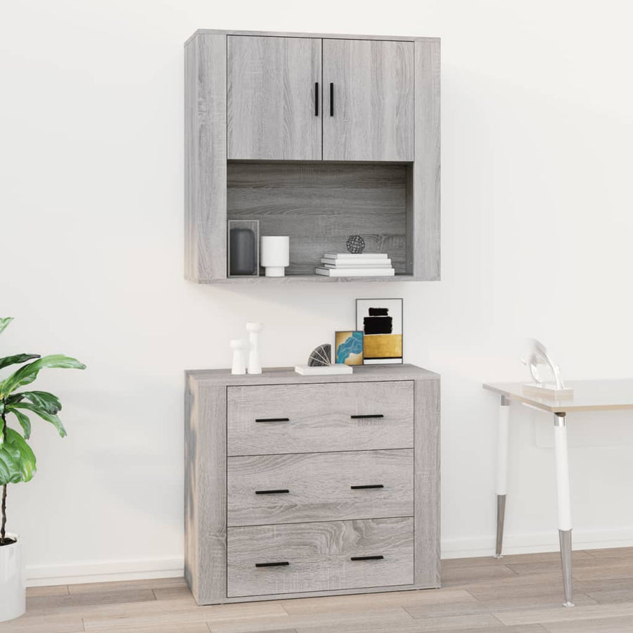 Wandkast 80X33X80 Cm Bewerkt Hout Wit