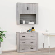 Wandkast 80x33x80 cm bewerkt hout grijs