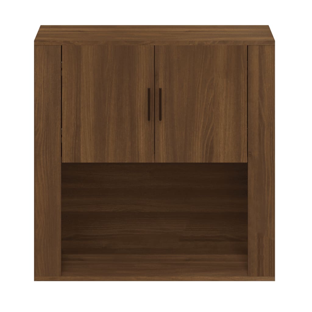 Wandkast 80X33X80 Cm Bewerkt Hout Bruin Eikenkleur