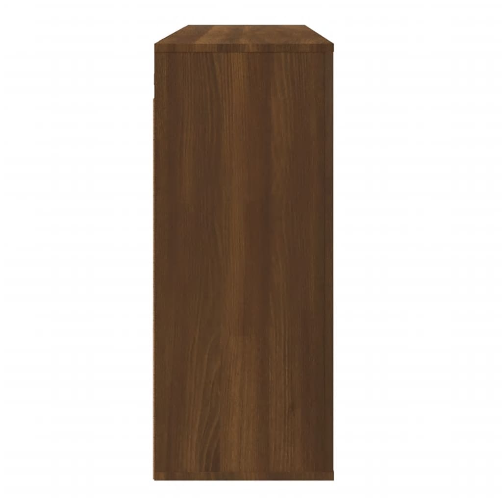 Wandkast 80X33X80 Cm Bewerkt Hout Bruin Eikenkleur