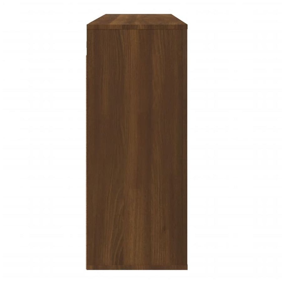 Wandkast 80X33X80 Cm Bewerkt Hout Bruin Eikenkleur