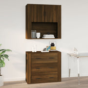 Wandkast 80x33x80 cm bewerkt hout bruin