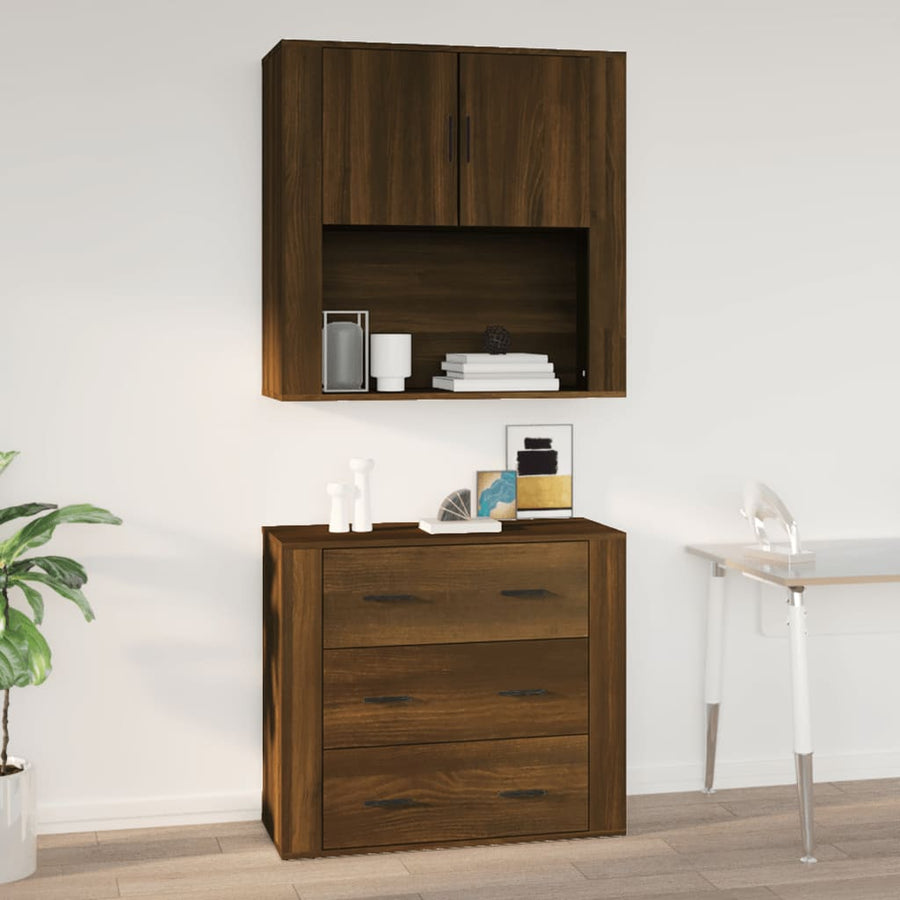 Wandkast 80X33X80 Cm Bewerkt Hout Wit
