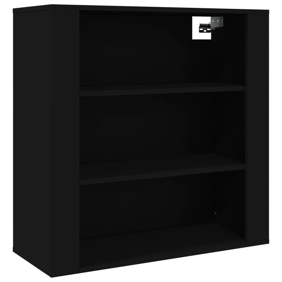 Wandkast 80X33X80 Cm Bewerkt Hout Zwart
