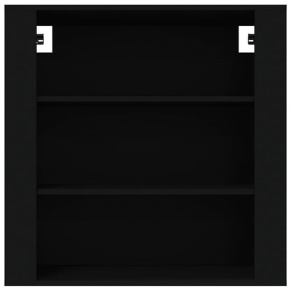 Wandkast 80X33X80 Cm Bewerkt Hout Zwart