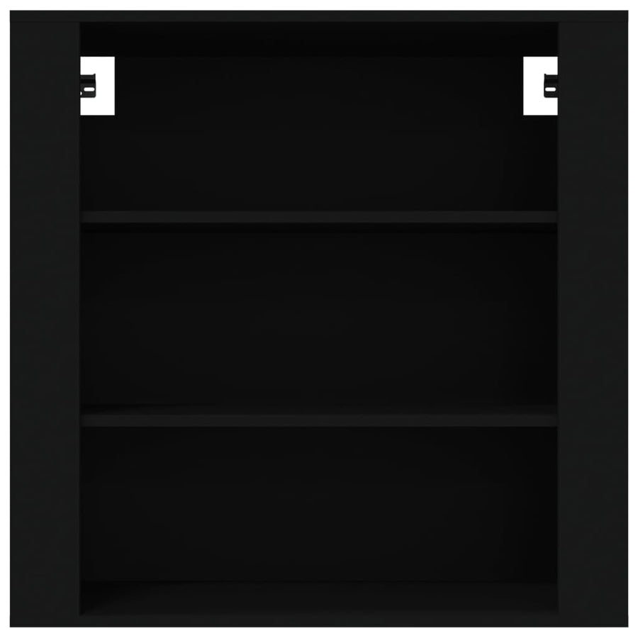 Wandkast 80X33X80 Cm Bewerkt Hout Zwart