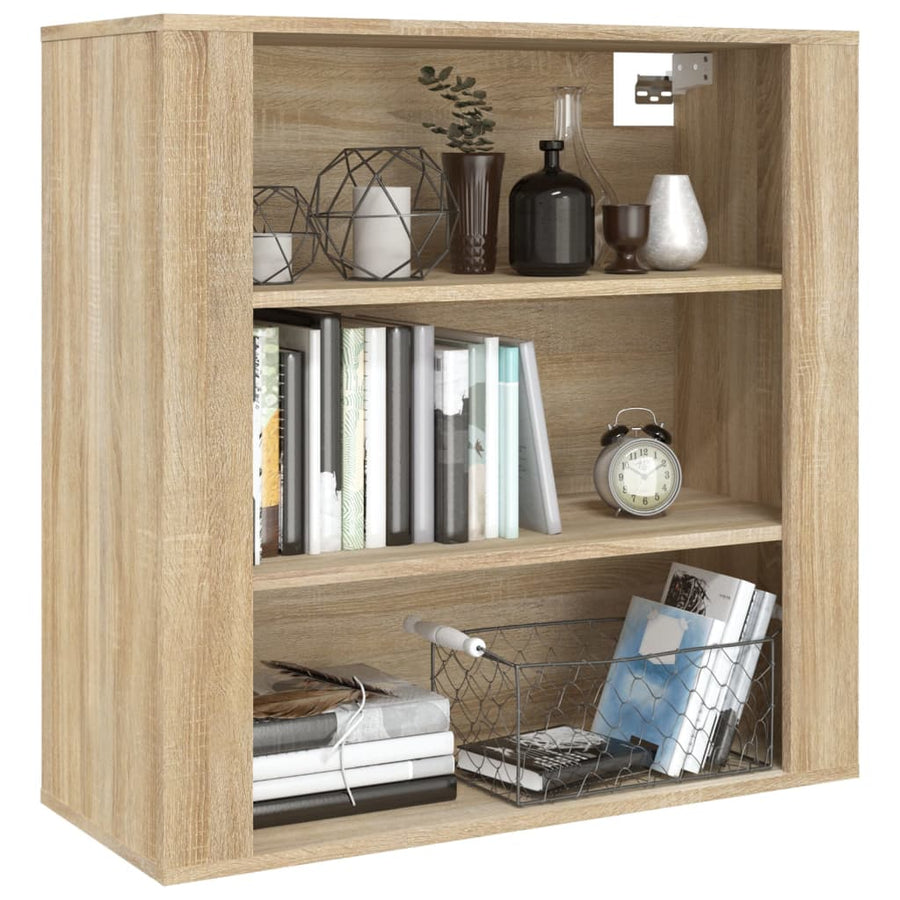Wandkast 80X33X80 Cm Bewerkt Hout Sonoma Eikenkleurig 1